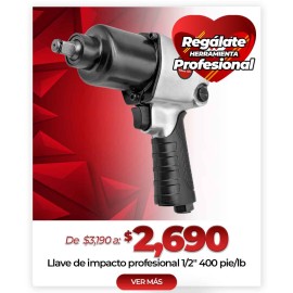 Llave de impacto profesional 1/2" 400 pie/lb