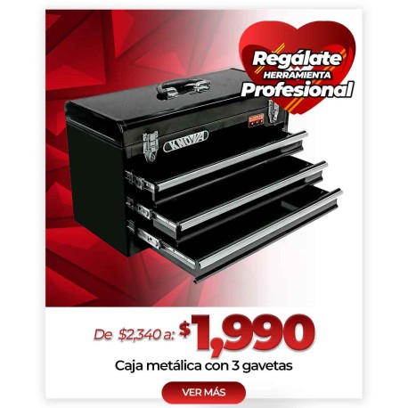 Caja metálica con 3 gavetas